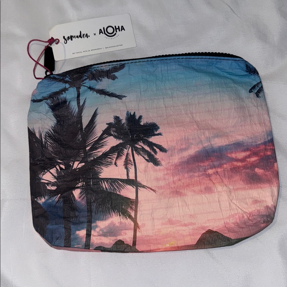 ALOHA x Samudra Vintage Sunset Palm Tree Pouch